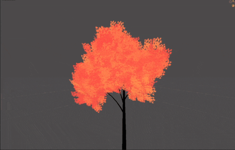 Stylized Fluffy Tree Leaves