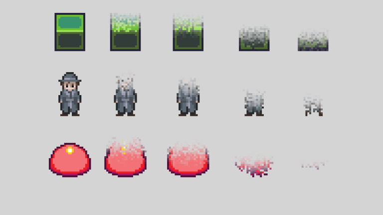 2D Vertical Pixel Dissolving Wave