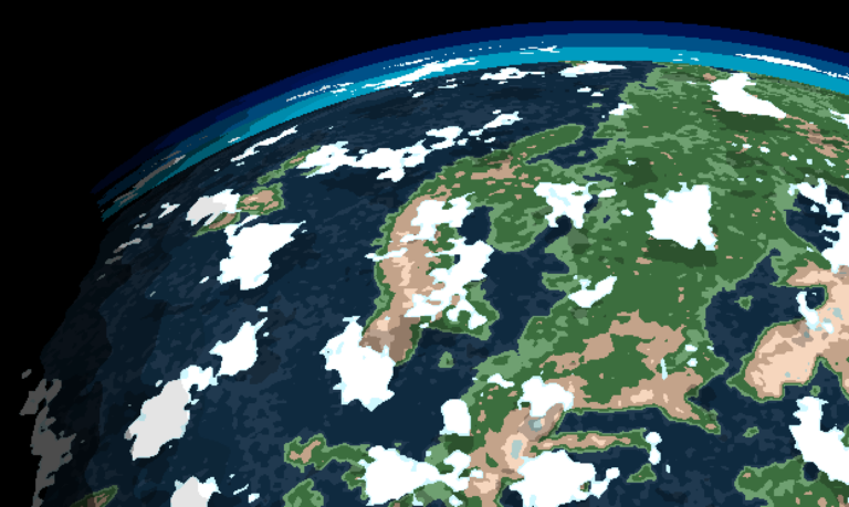 Animated Pixel Art Planet