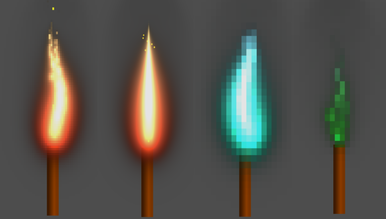 Procedural Torch & Candle Shader (Fire + Smoke + Sparks)