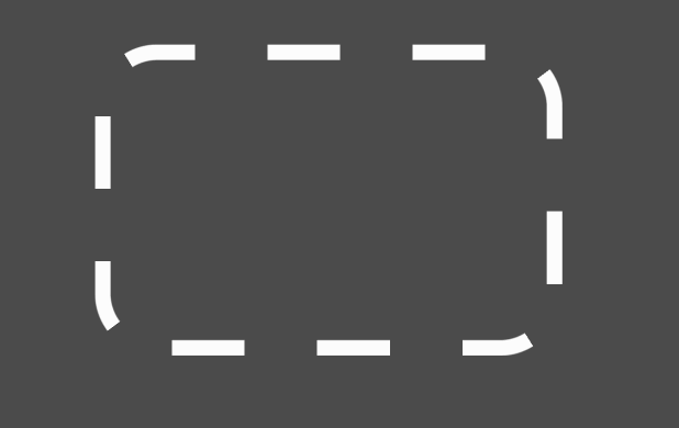 2D dashed rounded corner rect outline