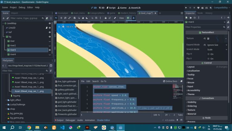 This is a shader for river movement within a Line2D node