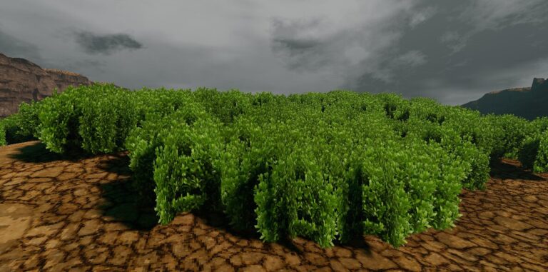subsurface scattering foliage with trampling and wind