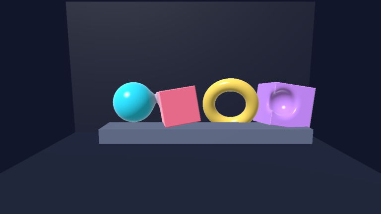 Fullscreen SDF Raymarching with Smooth CSG and Depth