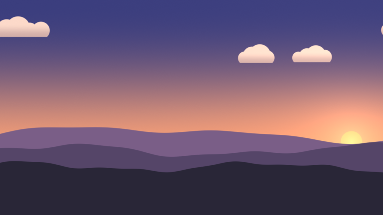 Day and night sky with sun, moon, stars and clouds